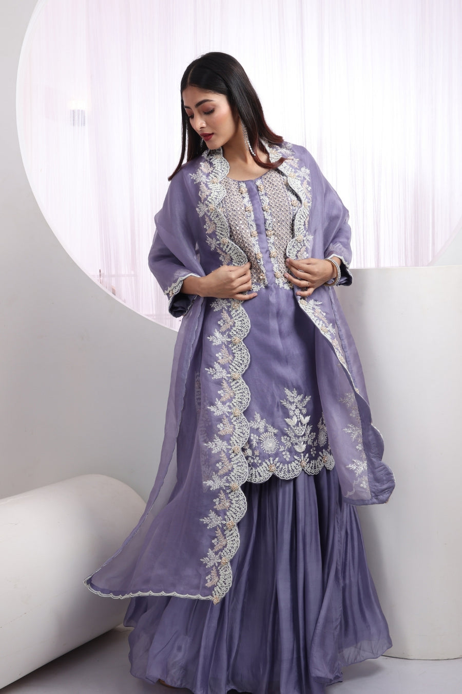 Zehra Lavender Luxe Sharara Suit