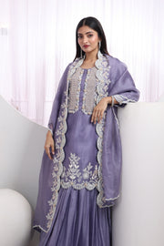 Zehra Lavender Luxe Sharara Suit