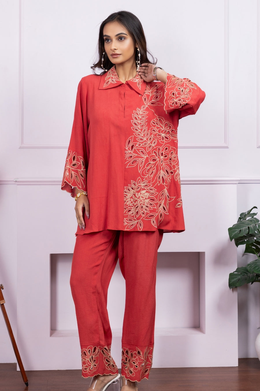 Serafina Cutwork Ensemble Co-ord Set