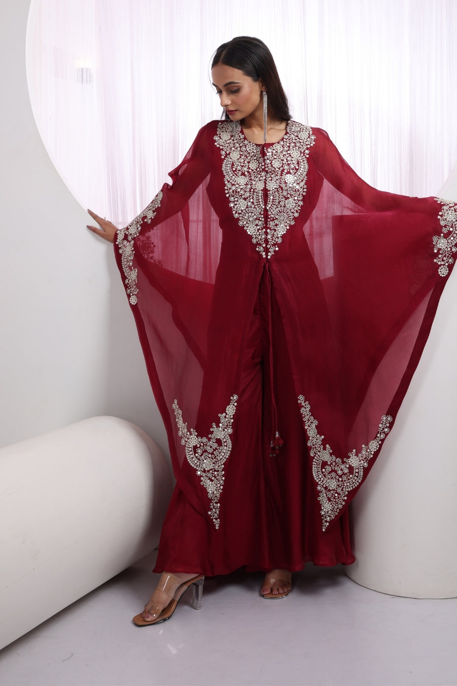 Zunaira Emerald Elegance Embroidered Organza Set