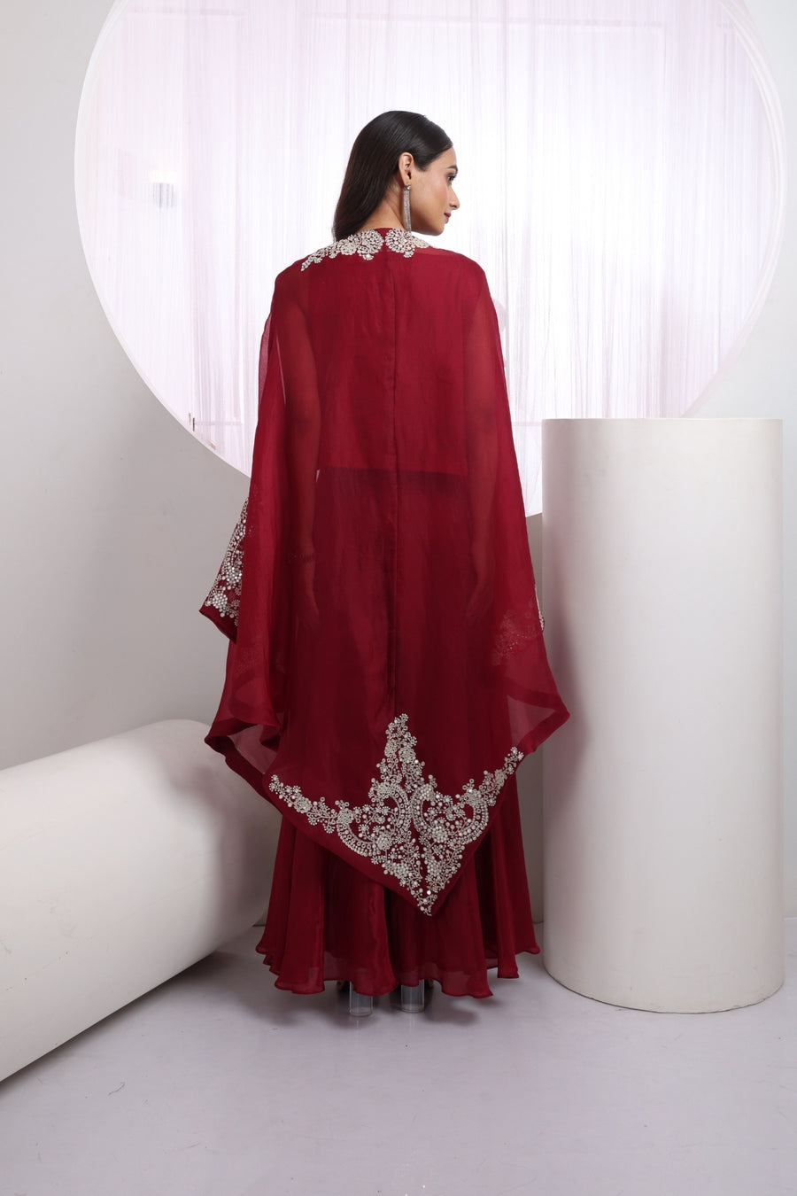 Zunaira Emerald Elegance Embroidered Organza Set