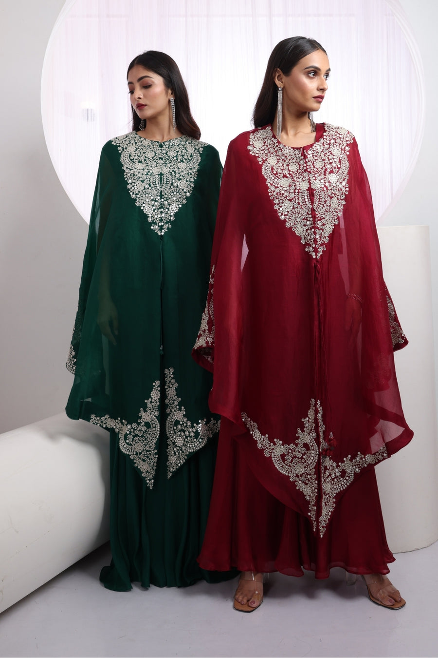 Zunaira Emerald Elegance Embroidered Organza Set