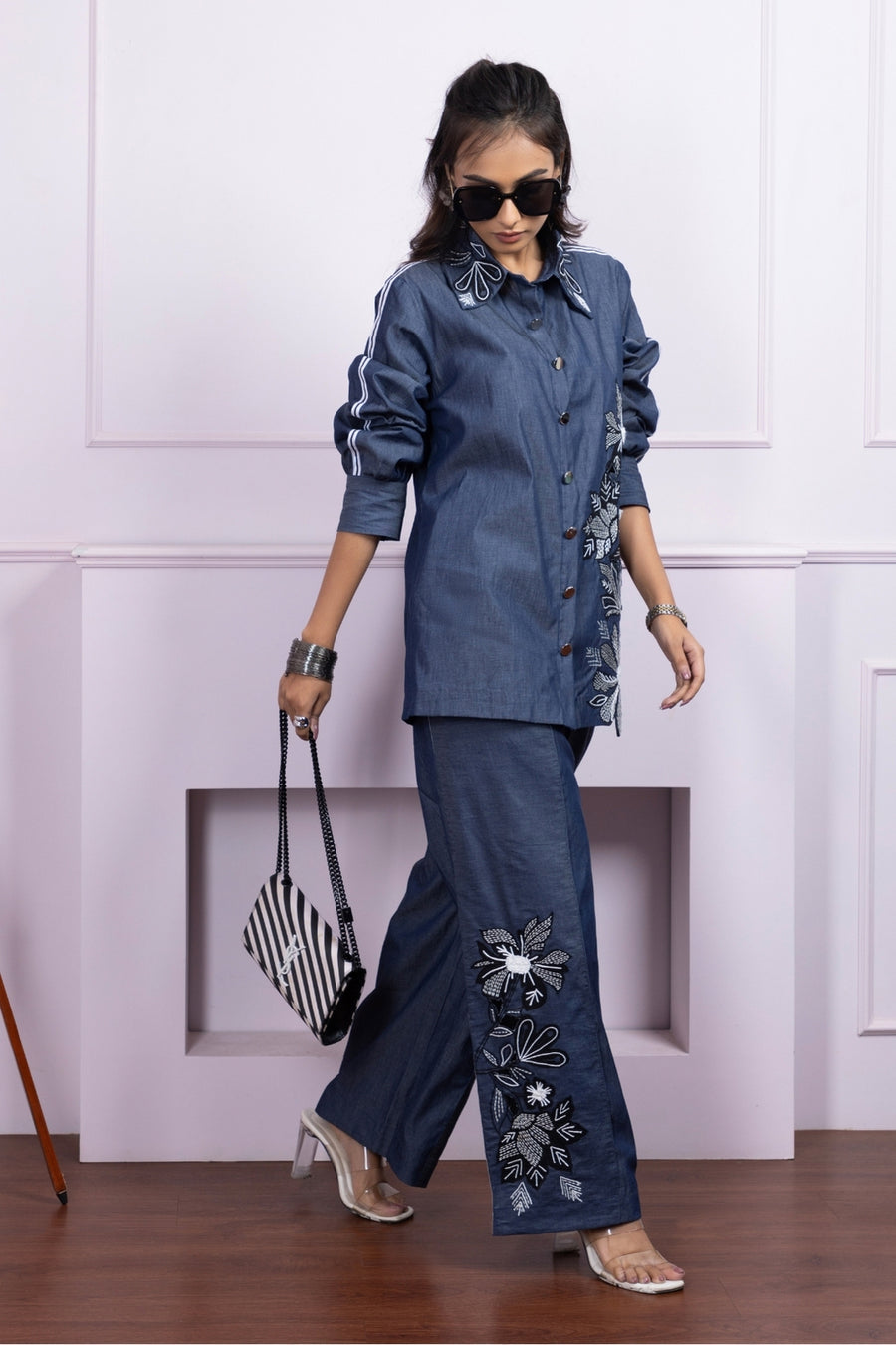 Floral Denim Muse Co-Ord set