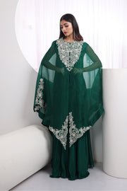 Zunaira Emerald Elegance Embroidered Organza Set
