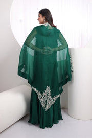 Zunaira Emerald Elegance Embroidered Organza Set