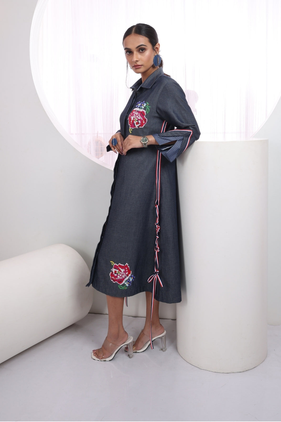 Stripe Rose Denim
Dress