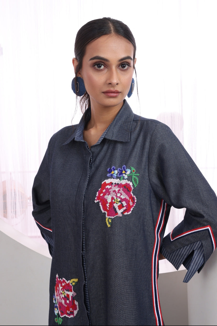 Stripe Rose Denim
Dress