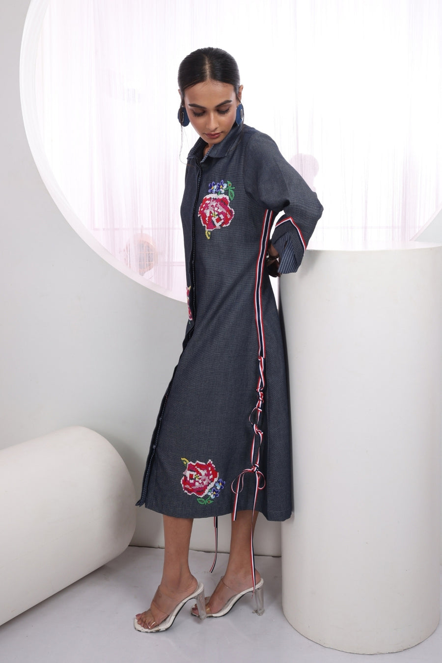 Stripe Rose Denim
Dress