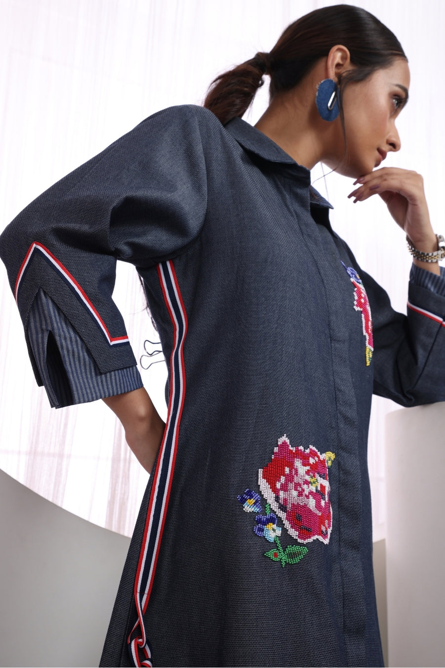 Stripe Rose Denim
Dress