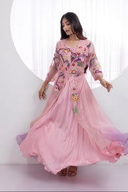 Blush Blossom Jacket Gown Set
