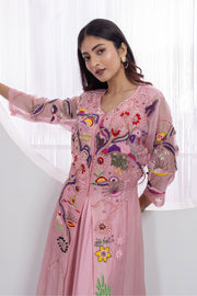 Blush Blossom Jacket Gown Set