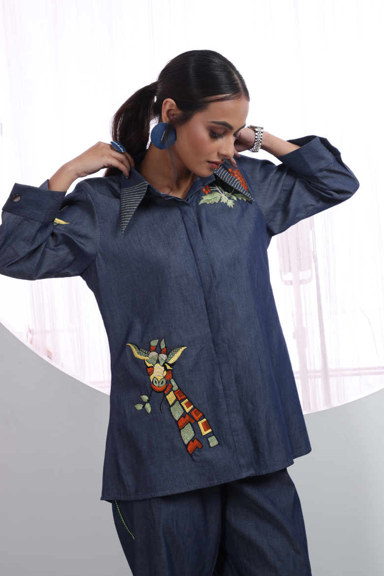 Denim Giraffe  Co-Ord Set