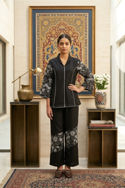 Noir Blossom Threadwork Co-ord Set
