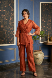 Rust Ember Orgamza Co-ord Set