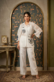Ivory Noir Orangza Co-ord Set