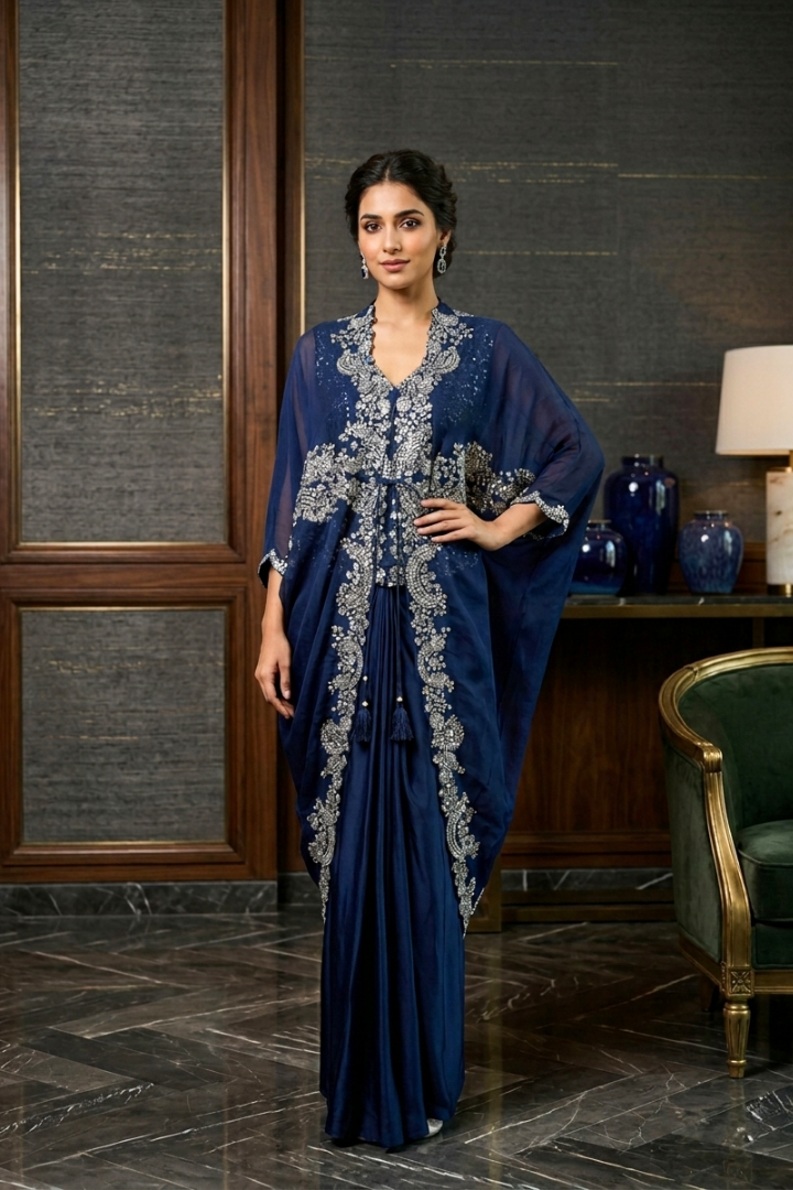 Blue Lumina Abla drape skirt