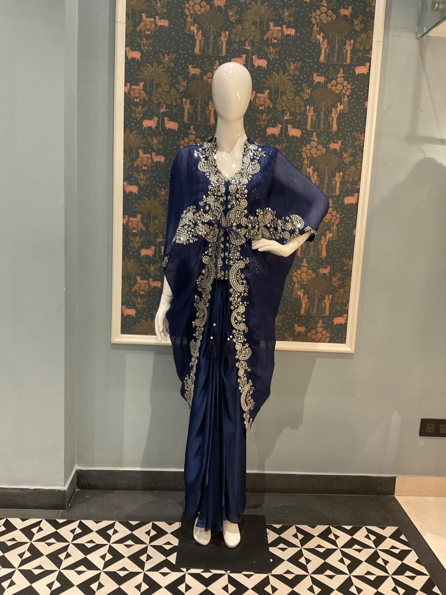 Blue Lumina Abla drape skirt