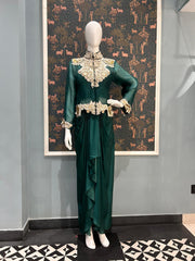 Emerald pearl drape coutour set