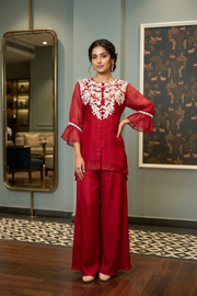 Ethreal 3d Embroidered Jacket Set