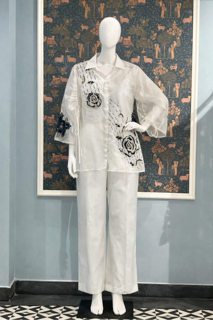 Ivory Noir Orangza Co-ord Set
