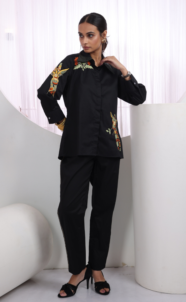 Denim Giraffe  Co-Ord Set Black