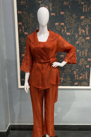 Rust Ember Orgamza Co-ord Set