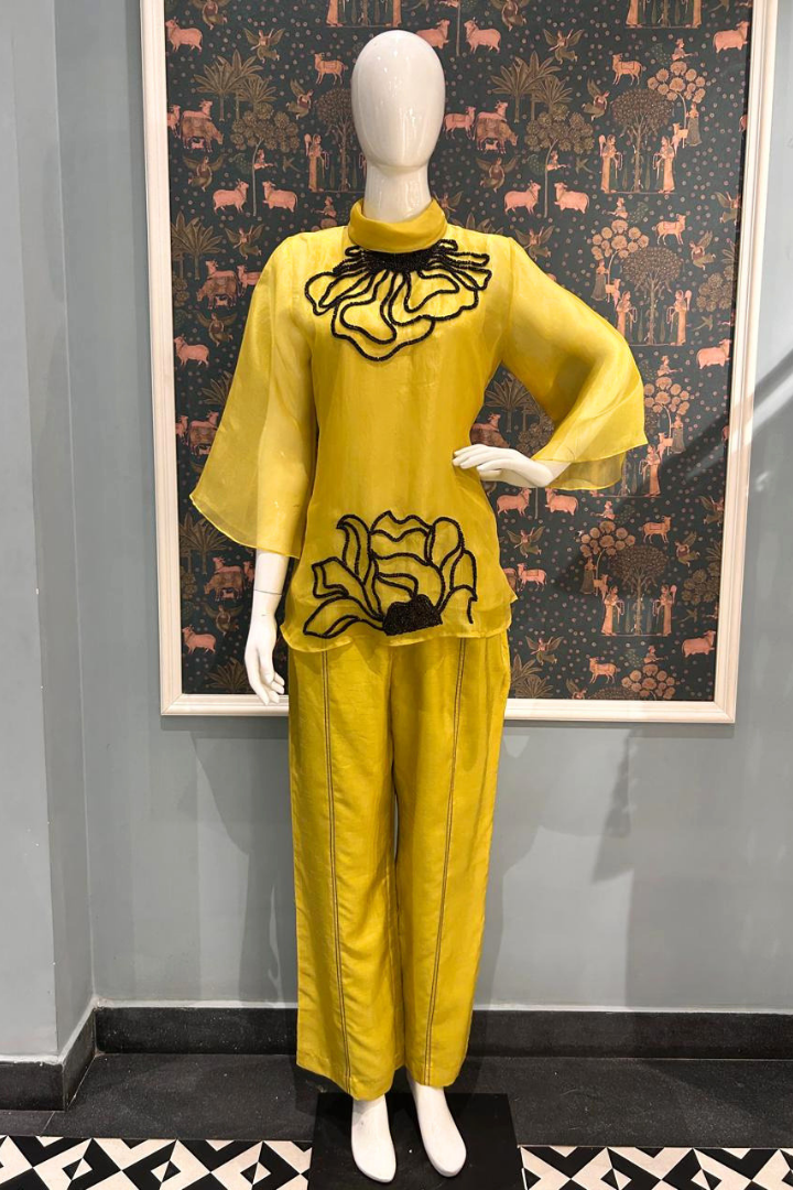 Lumiere Yellow Organza Co-ord Set