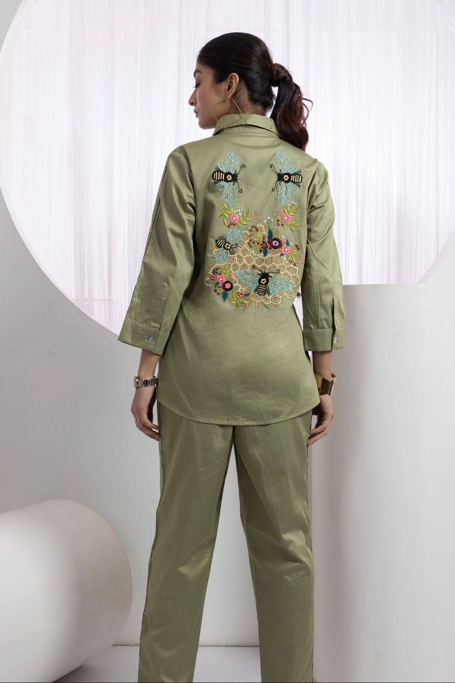Pista Green Bees Co-Ord Set