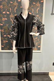 Noir Blossom Threadwork Co-ord Set