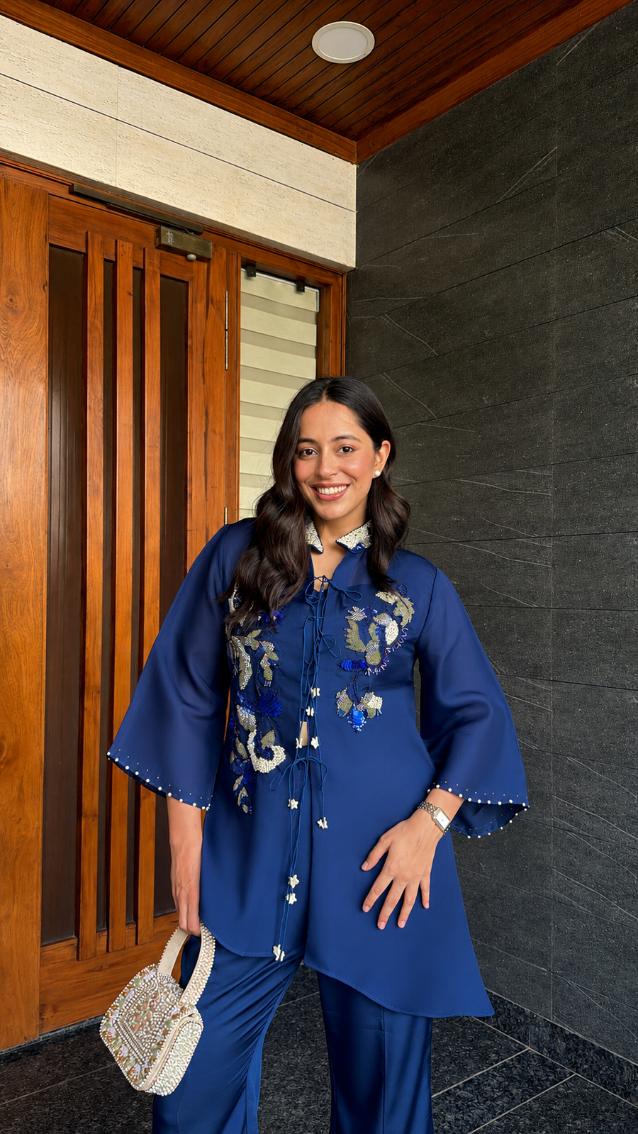 Celeste Midnight Organza Co-Ord set