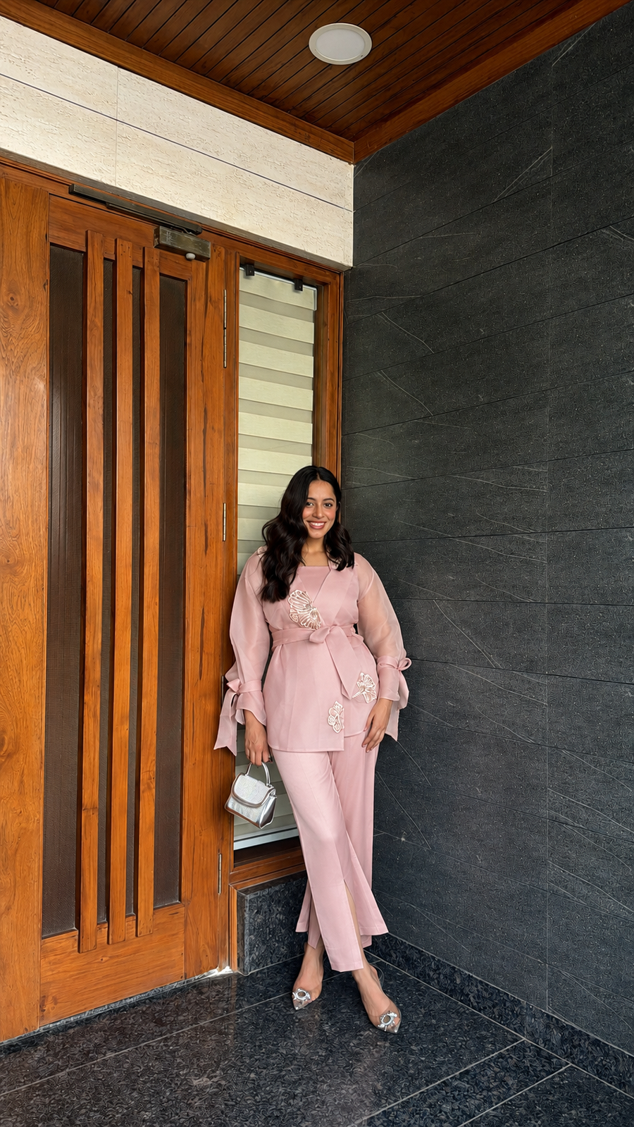 Peach Elan Orangza Co-Ord Set