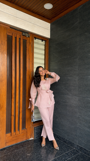Peach Elan Orangza Co-Ord Set